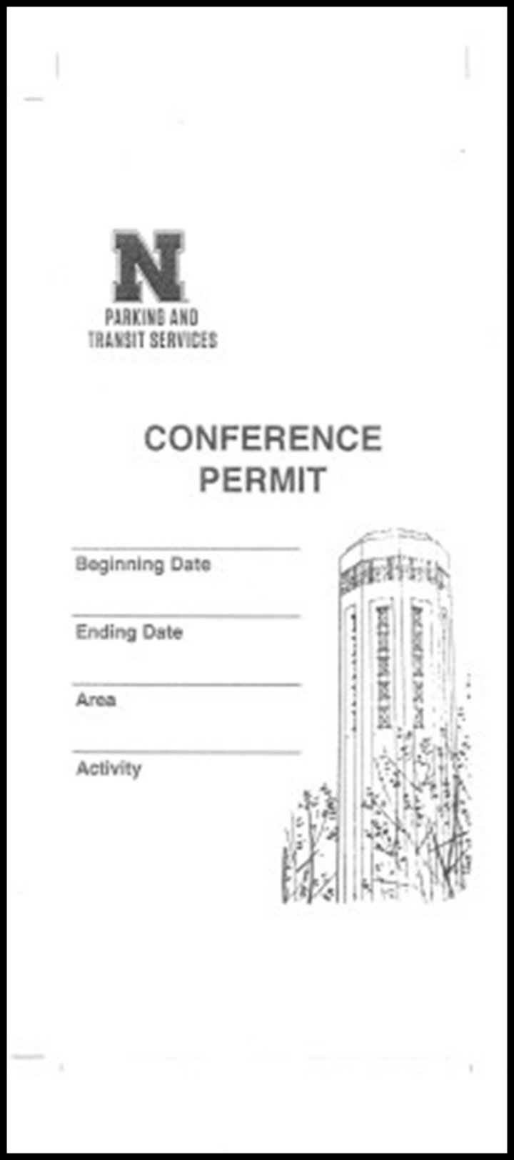 Photo of blank Conference Permit